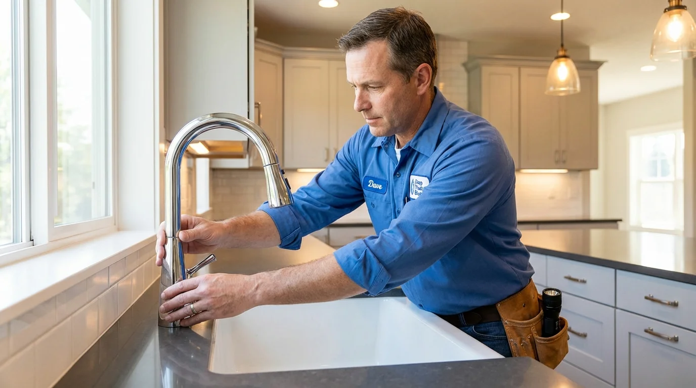 Kitchen faucet installation by Johns Plumbing LLC in Pella